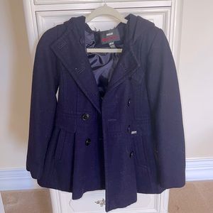 Purple plum peacoat winter
